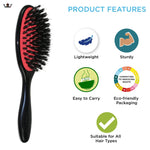 D-81 Hair Brush (Soft Nylon Quill Boar Bristles Cushion Brush) | Denman