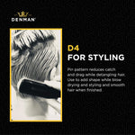 D-4 Classic Styler Brush (9 Row) | Denman